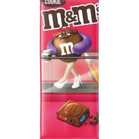 M&M'S Milk chocolate with M&MAS minis and cookie pieces.,